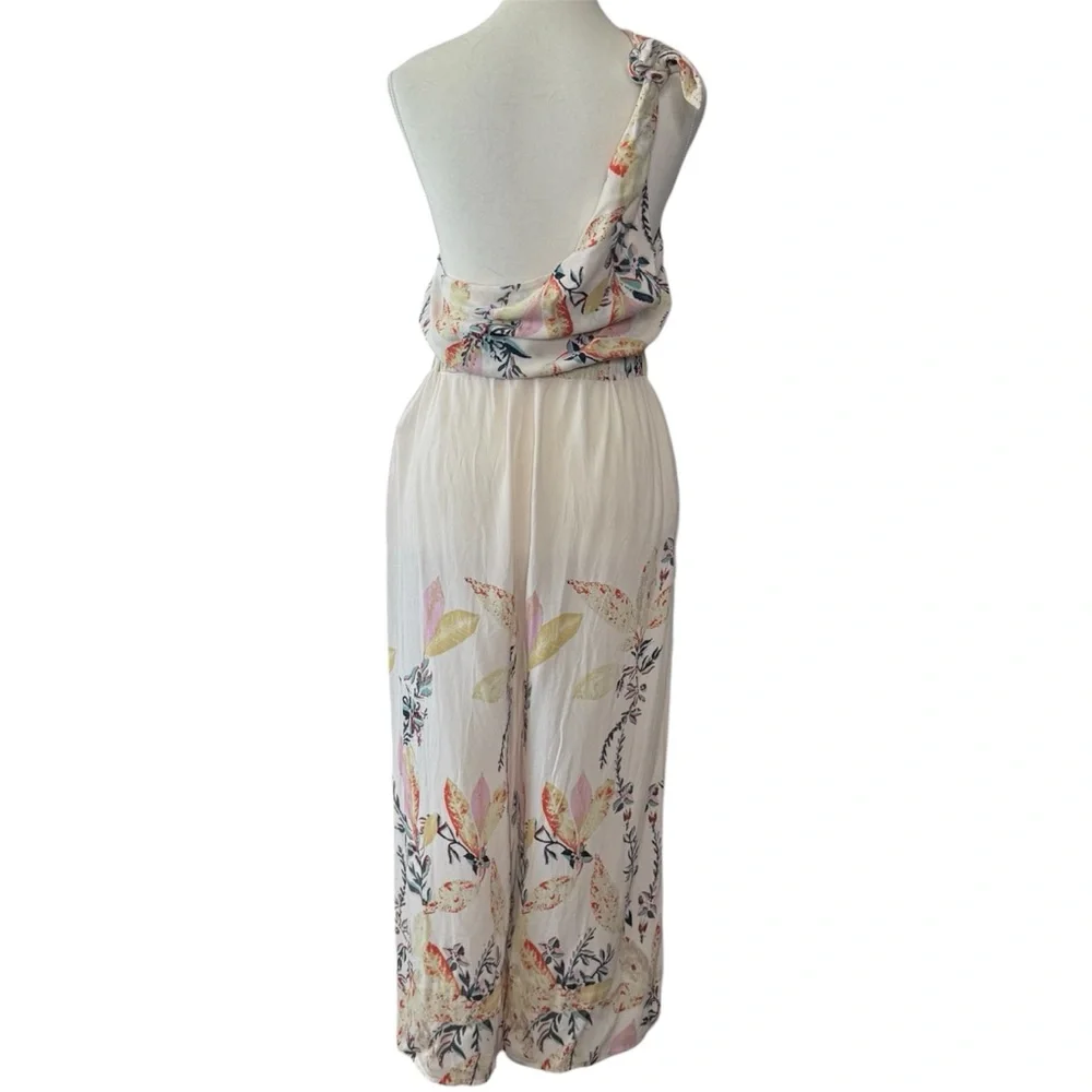 |EUC| FREE PEOPLE Island Time Floral Print One-Shoulder Wide-Leg Jumpsuit - Picture 8 of 9